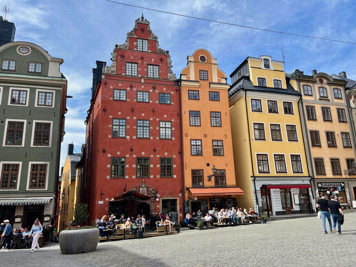 The colourful gabled houses on Stortorget in Gamla Stan